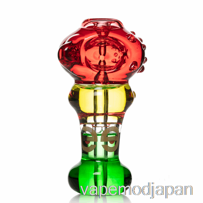 Vape Japan Cheech ガラス トリプルフリーズブルスプーン ハンドパイプ レッド/イエロー/グリーン